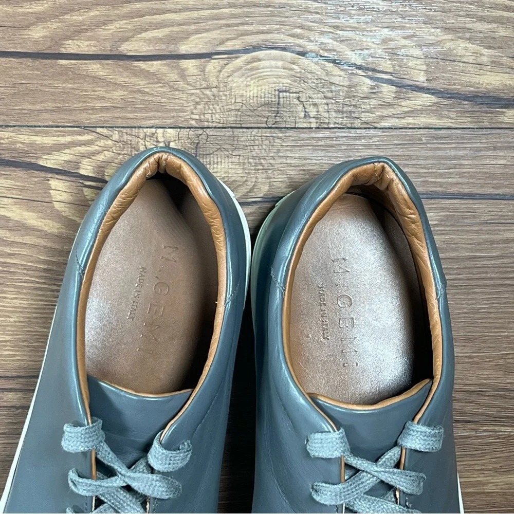 M. GEMI ‘The Lucente’ Gray Leather Sneakers Oxfords Men’s Size 12 (45) Shoes‎